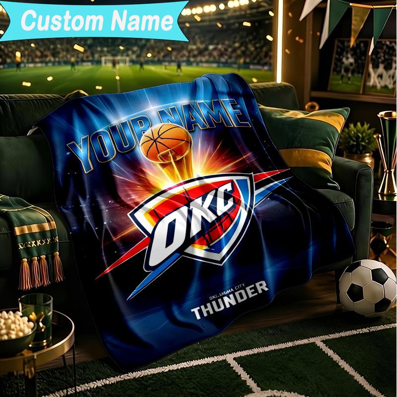1PC Custom Name Blanket Oklahoma Sports Team Flannel Blankets Patterns Throw Blanket All-Season Soft Gift for Couch, Bed, Camping, Birthday Gifts
