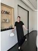 61035# Stylish Women's Over-the-Knee Slimming T-Shirt Dress - Simple, Modern, Short-Sleeved, and Loose-Fitting