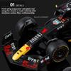 1:24 F1 Oracle Red Bull Racing RB19 Verstappen Cars Toys Models Alloy Diecast Rubber Tires Miniature Vehicles Kids' Edutainment