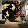 Elegant Japanese Artistry Wall Tapestry for Sophisticated Home Decor, Featuring a Stunning Composition of Graceful White