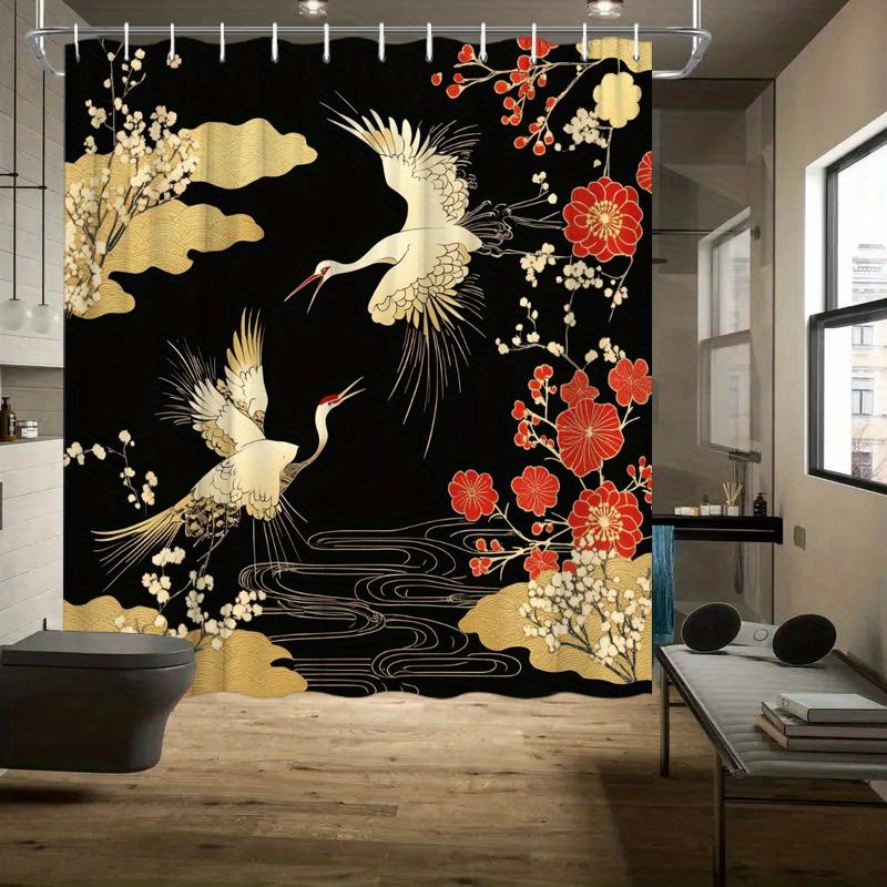 Elegant Japanese Artistry Wall Tapestry for Sophisticated Home Decor, Featuring a Stunning Composition of Graceful White