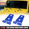 2 Peças de Tampa da Dobradiça do Capô do Motor para Jeep Wrangler 2 Portas 4 Portas 2007-2018 Azul Escuro