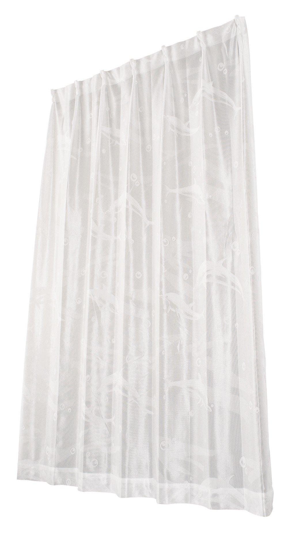 

Univer Dolphin Lace 100cm Wide x 198cm Set of 2 Curtains, White, Long, белый