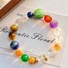 Large Particle Natural Lapis Lazuli Amethyst Tiger'S Eye Green Chalcedony White Crystal Duobao Bracelet Bracelet.