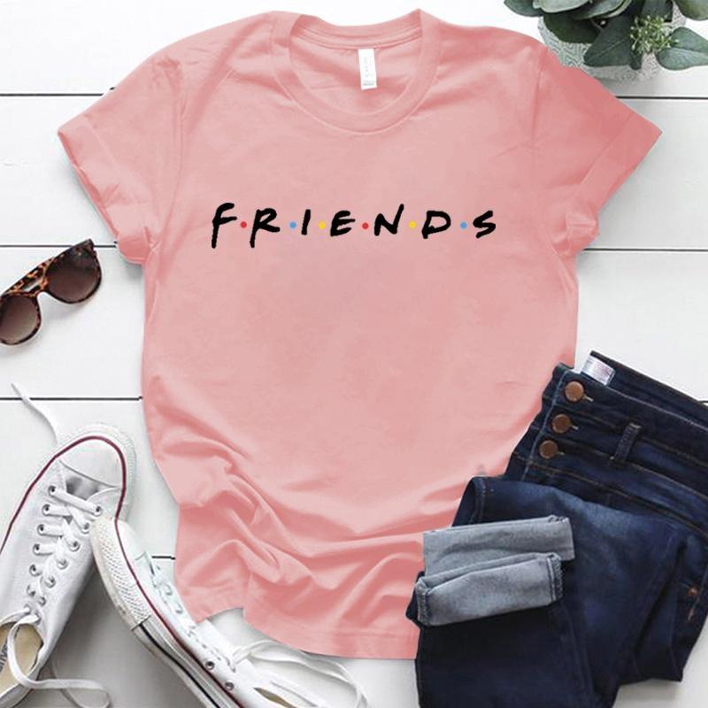 Women's Fashion Printed Friends Print T-shirts Summer Casual Loose Round Neck Creative Personalized T-shirts