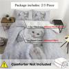 3pcs White Bedding Set Lovely Little Cat 3D Printed Warm Duvet Cover Set King Queen Twin Single Size Birthday Gift Bedroom Decor