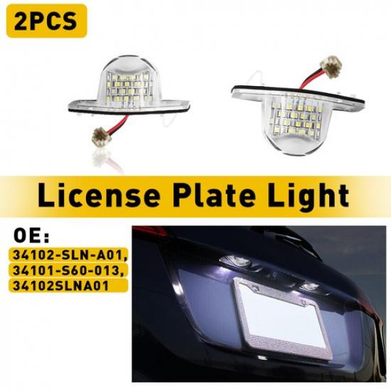 Exact Fit White 18-LED Plate License Light Lamps For Civic Honda Fit CR-V, etc