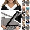 Christmas Day Girls Long Sleeve T Shirts Kids Girls' V-Neck Tee Christmas Print Long Sleeve Top