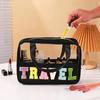 Motivo Lettere, Borsa da Toilette Fashi da Viaggio, Organizer Portatile Manuale per Trucco, Alta Capacità, con Adattamento Universale per il Campeggio