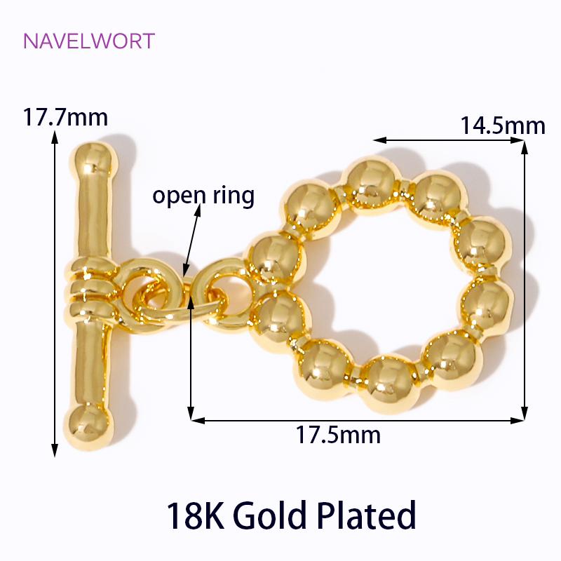 

Multi Styles Brass End Beads Toggle Clasps 18K Gold Plated OT Clasps Bracelet Connector Clasps For DIY Jewelry Making Supplies 2 pieces