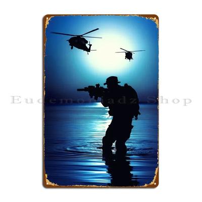 Army Soldier With Rifle Metal Sign Custom Wall Decor Wall Cave Cinema Custom Tin Sign Poster