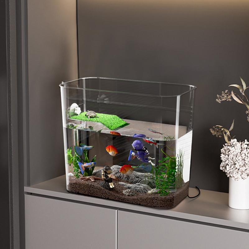 Kampffischbecken Klares Schreibtisch-Fischbecken Schildkrötenbecken Starter Zierfischglas Multifunktionsbereiche Kleines Aquarium Aquarium
