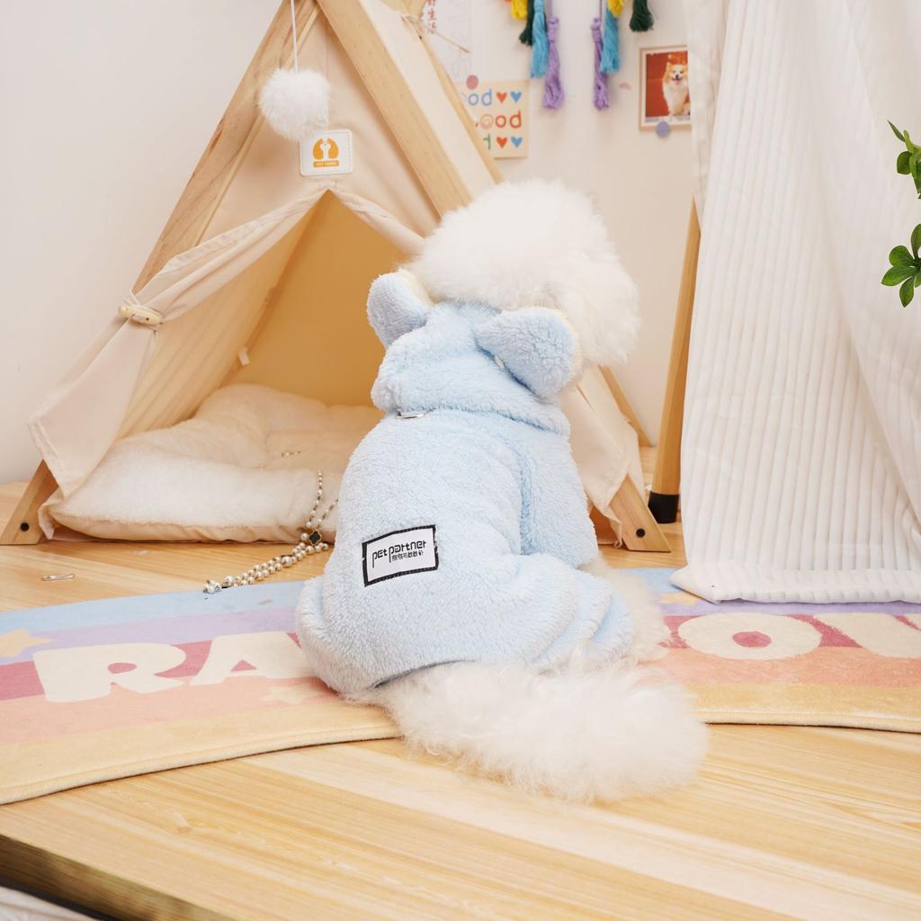 Cat and Dog Clothing Pet Autumn and Winter Plush Jumpsuit Pet Four Legged Pajamas Teddy Bear Small Dog Clothing Puppy Clothes
