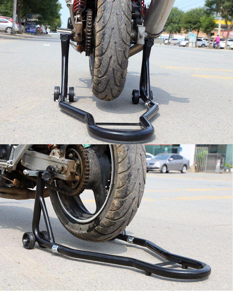 New Model Heavy Duty Motorcycle Front & Rear Wheel Paddock Stand with Free Shipping