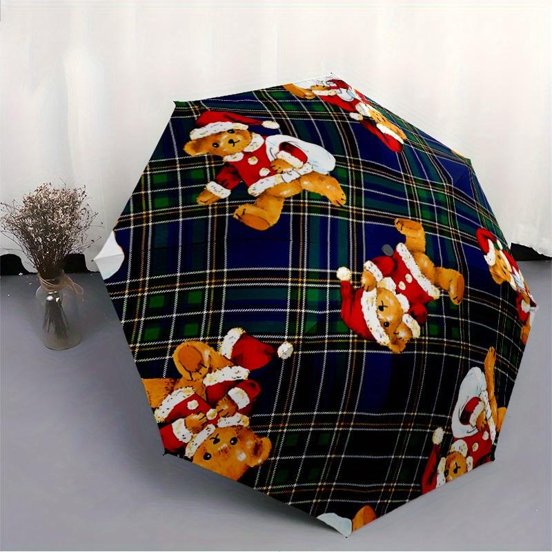 1pc Christmas Bears Automatic Umbrella 8-Bone Design Compact Gear for Outdoor Travel, Perfect Holiday Gift  yy250827087