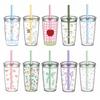 450ML Straw Cup Transparent Water Cup Cute Water Bottle  Home Office