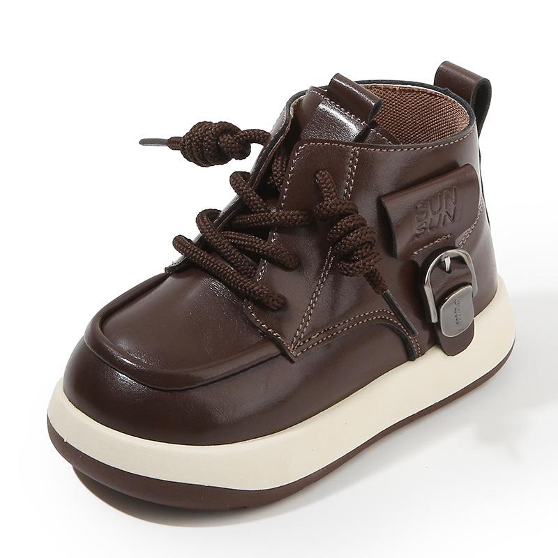 Children's Martin boots 2025 spring and autumn new boys' short boots British fashion girls' leather boots soft-soled baby shoes list