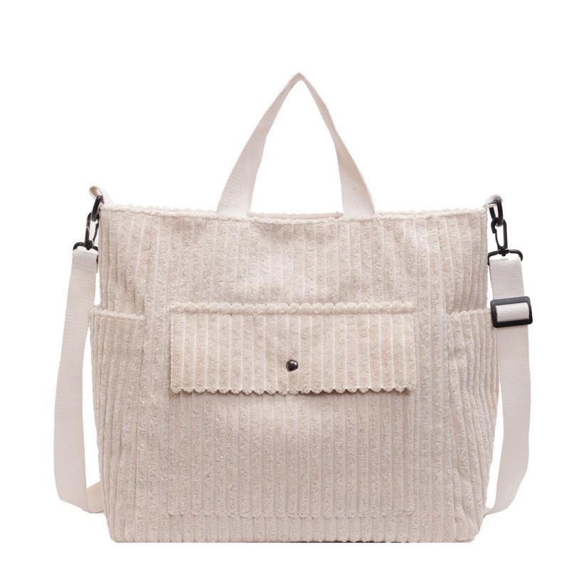 New Large-capacity Women's Tote Bag All-matching Corduroy Shoulder Commuting To Work Cross-body Fashionable Handbag