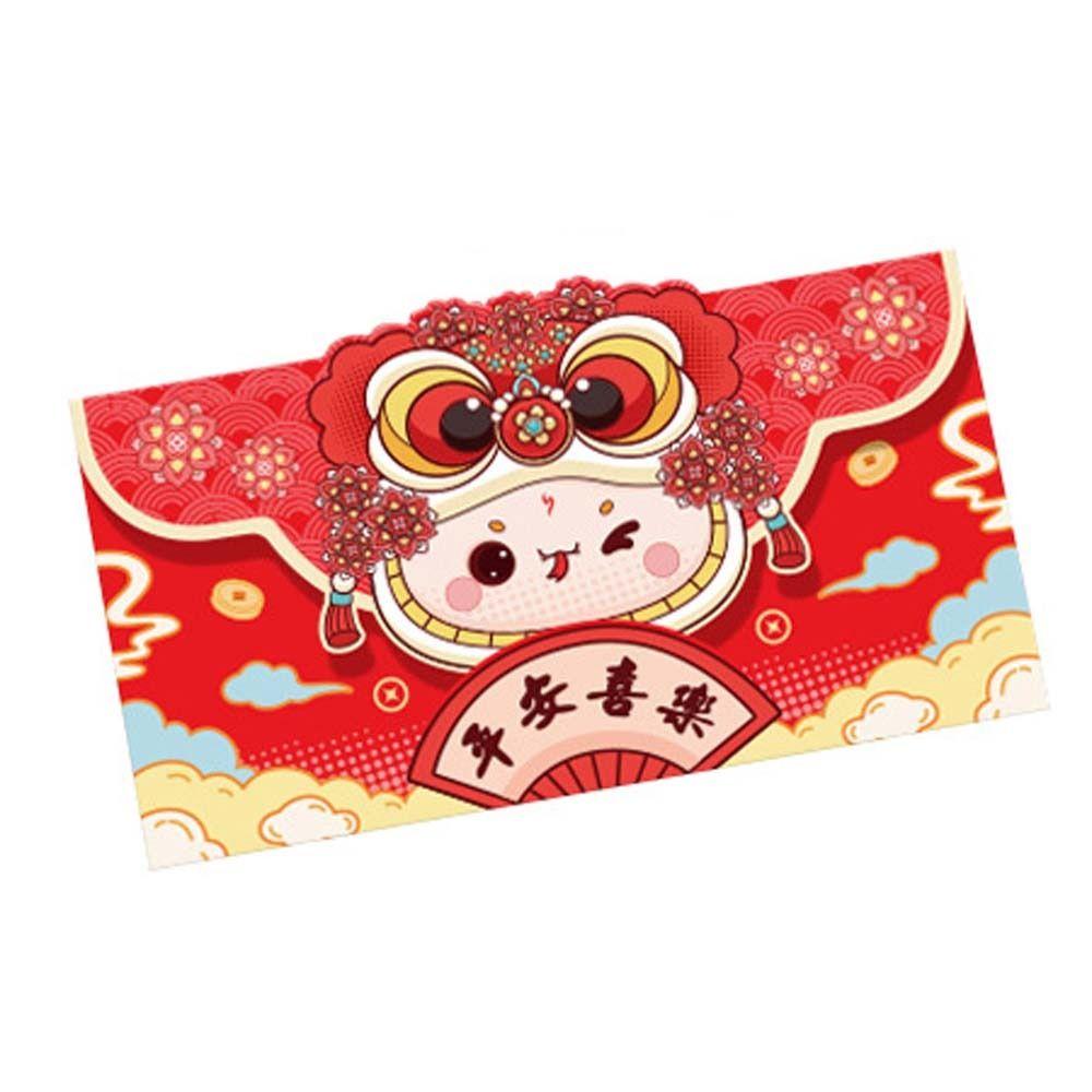 Zodiac Snake 2025 Red Envelope Lion Dance Style Money Pocket New Year Money Bag Children Kids