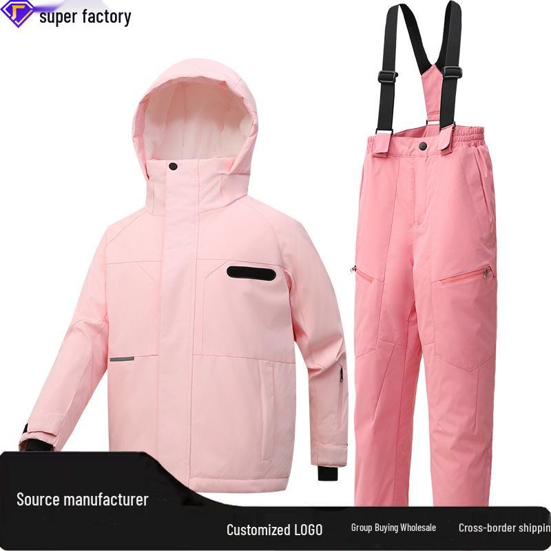 

Kids Thickened Warm Ski Suit Set for Boys & Girls - New Style 150 CM светло-синий