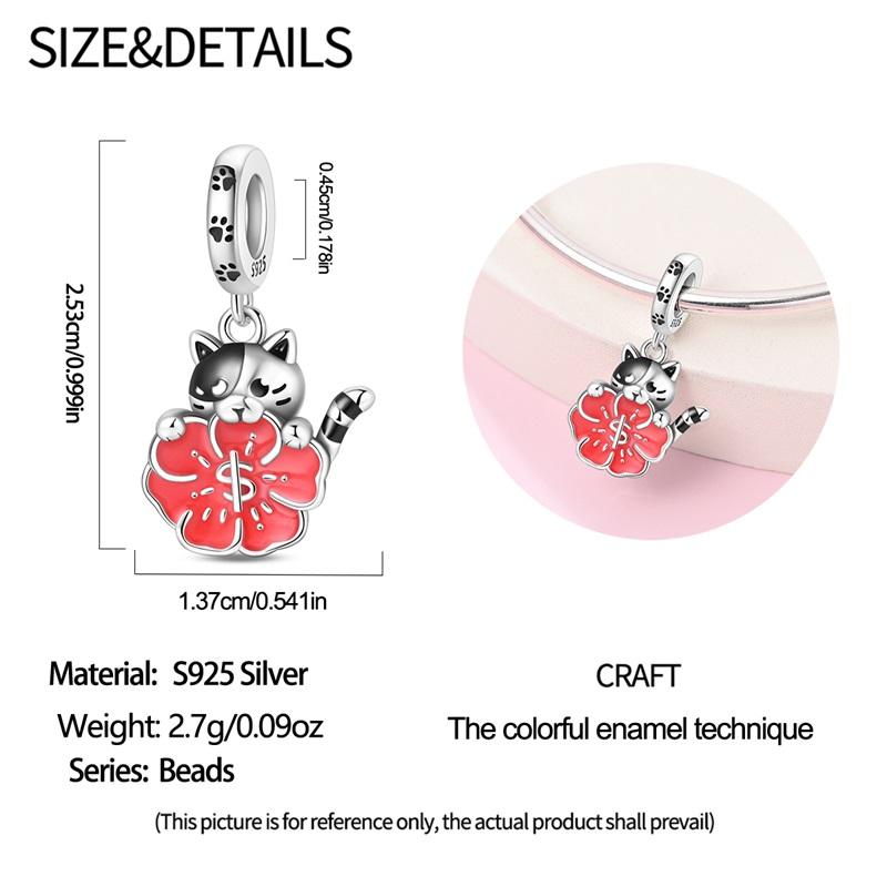 925  Silver Christmas Puppy Cat Charms Sleigh Happy New Year Bead Pendant Fit Original Bracelet Necklace Jewelry Gift
