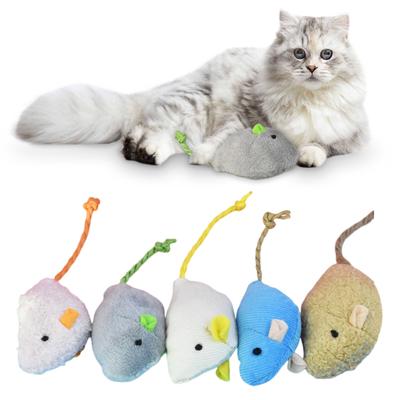 5 Pcs Plush Mouse Cat Toy Interactive Stuffed Mouse Kitty Chew Toy