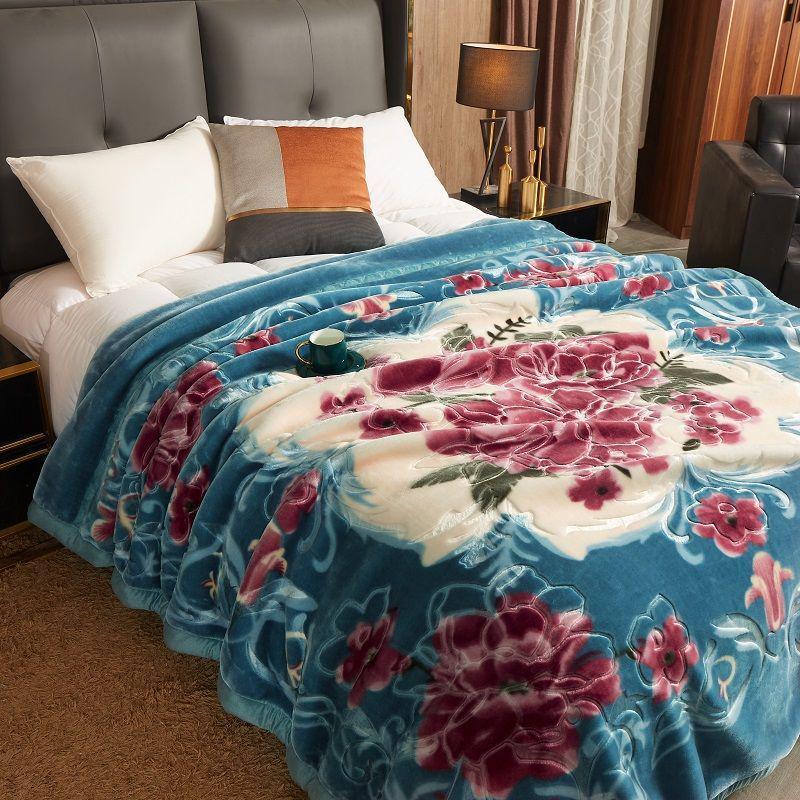 G5Z Double Layer Thickened Raschel Blanket - Cozy Autumn/Winter Quilt for Couples or Wedding Cover