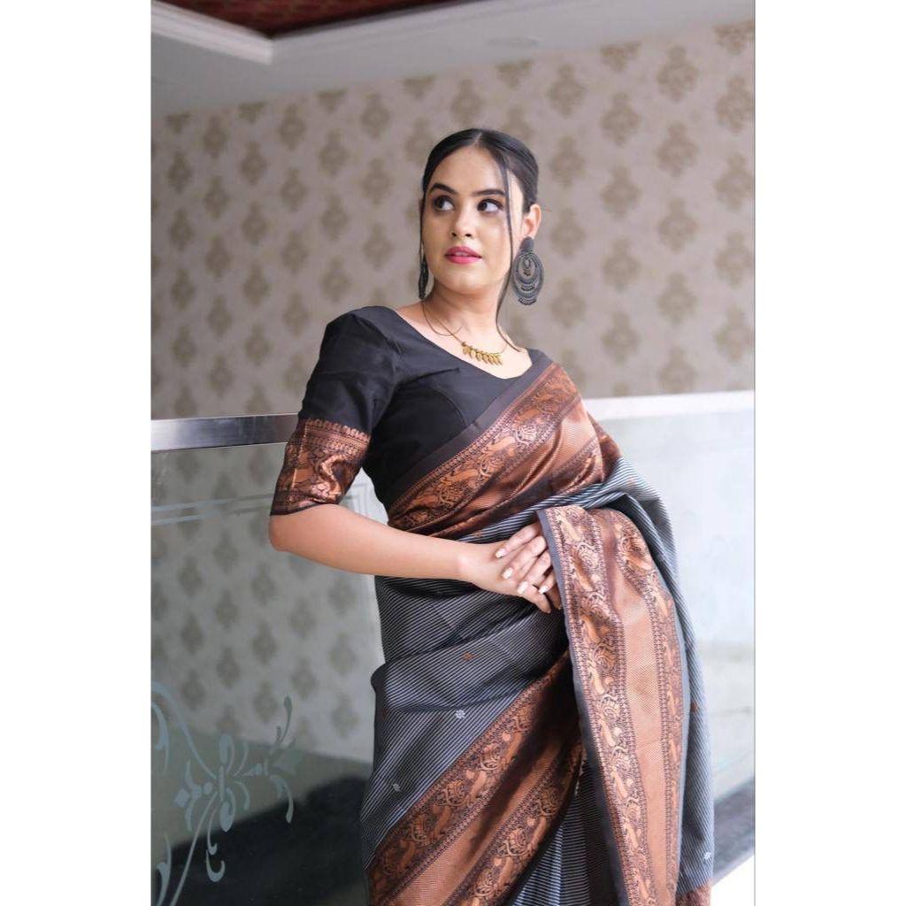 This Beautiful Saree Is Elegantly Decorated with Gorgeous Solid Jacquard Weave That Gives a Perfect Look To the Outfit.