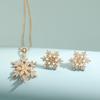 New Simple Full Diamond Snowflake Necklace Set Of Jewellery Temperament Earring Valentine's Day Creative Gift Accessories