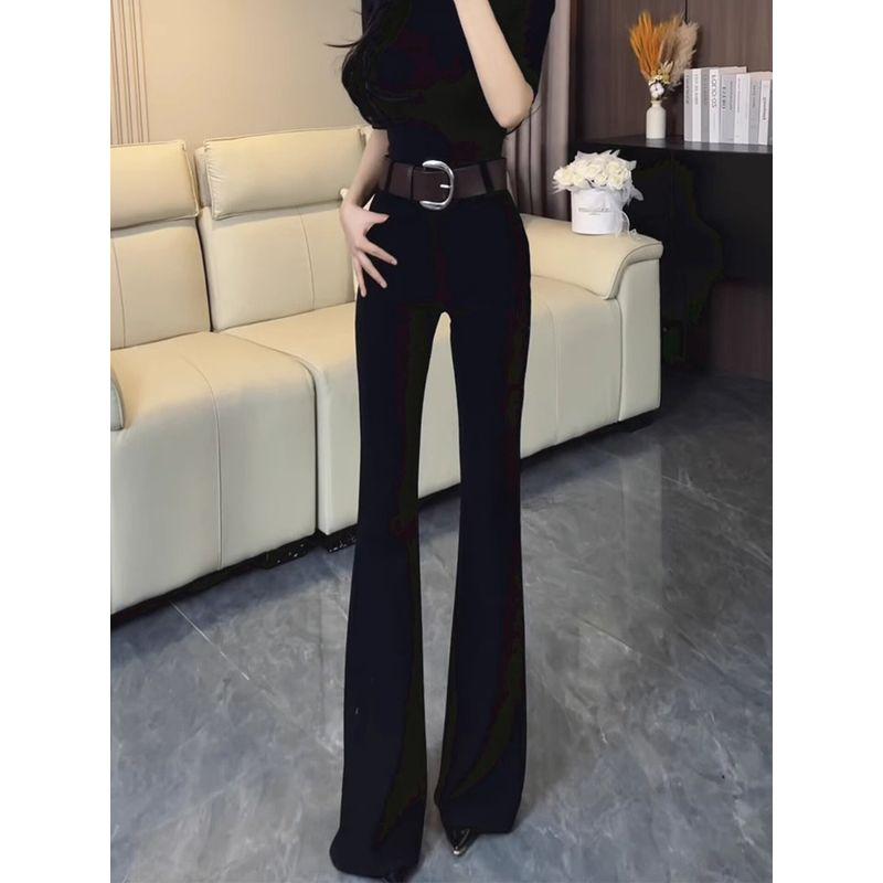 Fashionable and Elegant Flared Suit Pants for Women, 2026 Spring/Summer New High-Waisted Slim-Fit Leg-Lengthening Narrow Elastic Bootcut Pants