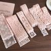 Pink Lace Flowers Long Strip Silk Scarf Headbands Bow Hair Rope Womans Girls Sweet Tie Hair Turban Ribbon Lady Headdress Fashion