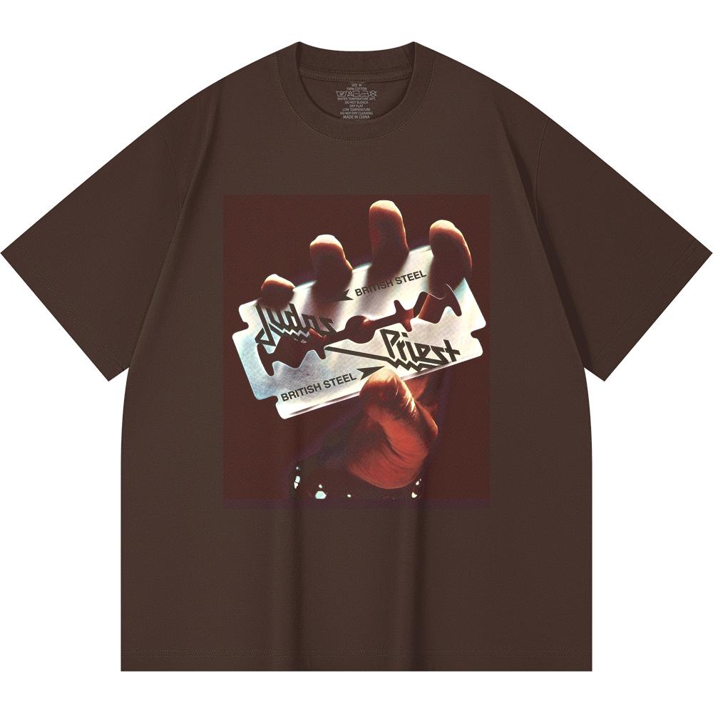 230 Gsm 100% Cotton Heavy Metal T-Shirt  Rock Band Popular Music Print Unisex Heavy Cotton T Shirt