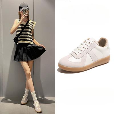 Couple's German Training White Shoes New Niche Ins Trendy Flat Casual Shoes Retro Easy Matching Board Shoes Women's Shoes