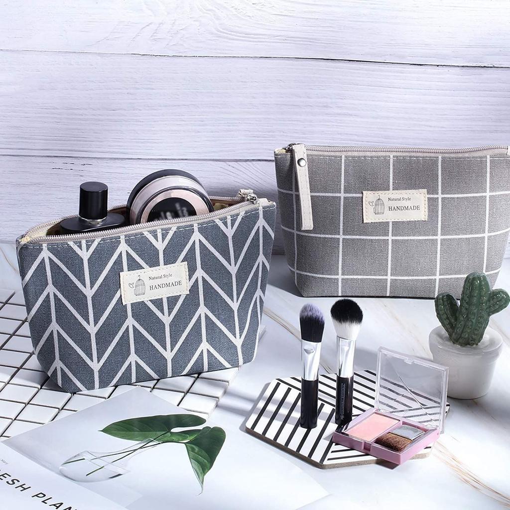 Canvas Cosmetic Bag Large Capacity Fabric Change Bag Travel Area Cosmetics Wash Storage Bag