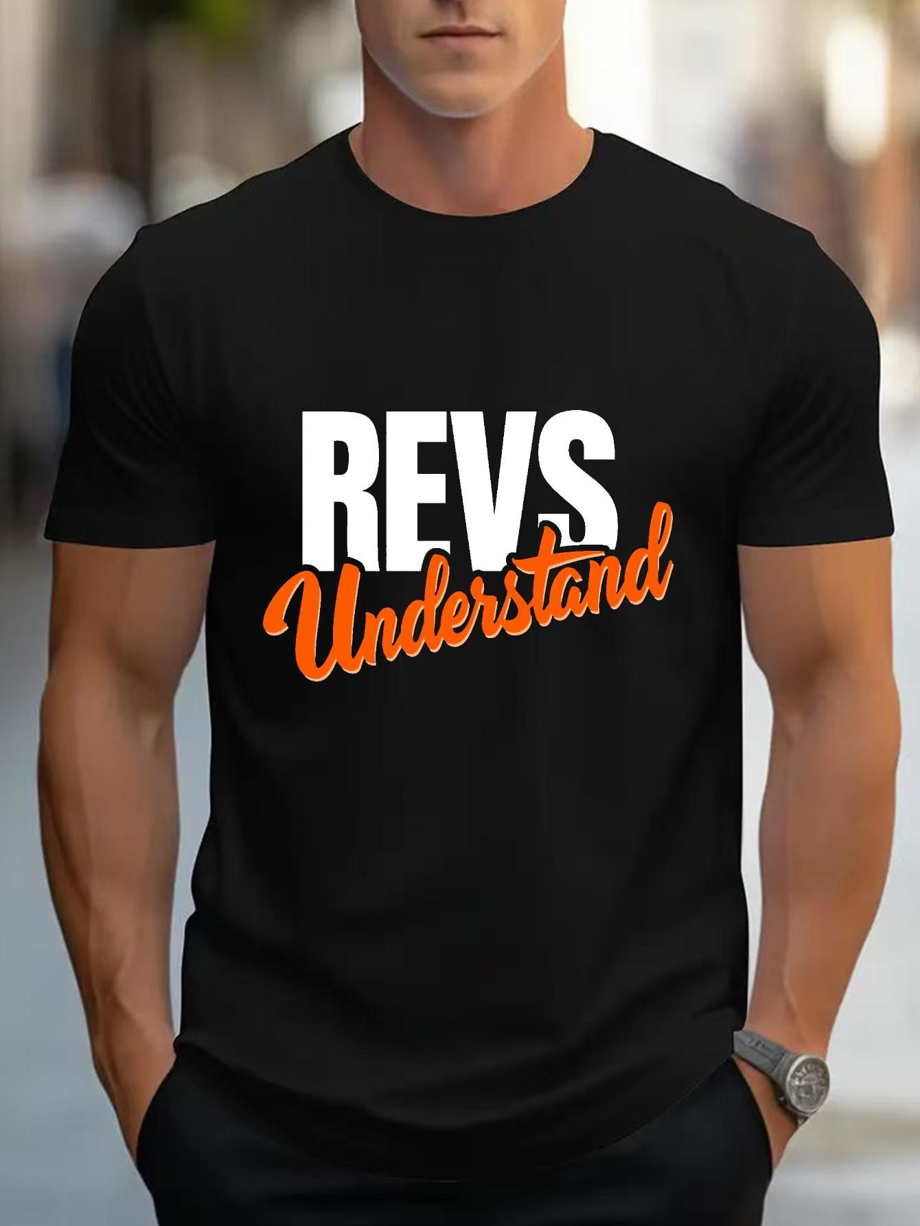 Black T-shirt - Breathable Cotton Blend Summer Shirt with REV s Typography XXXXL
