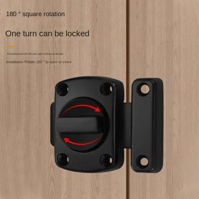 Zinc Alloy Rotary Latch No Punching Left and Right Anti-theft Latch Sanitary Room Sliding Door Pet Cage Door Bolt Latch