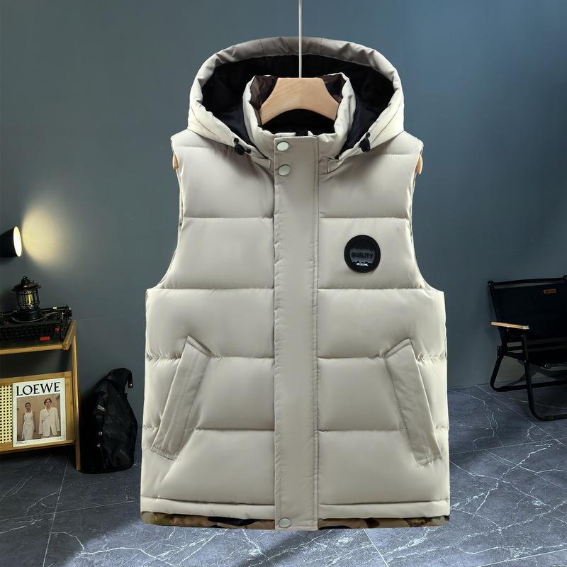 Mens Thickened Warm Casual Sleeveless Cotton Padded Vest Winter Autumn Fashion Outerwear