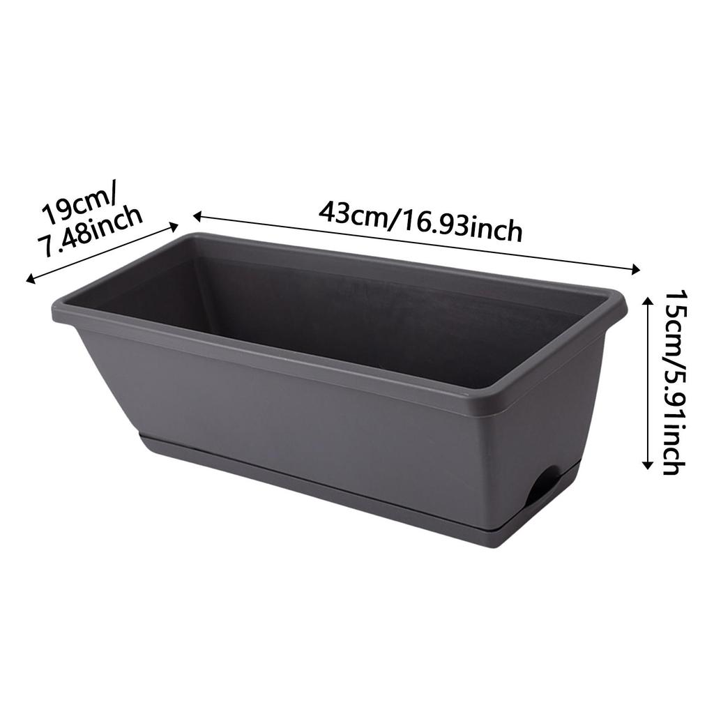 Window Box Planter Container Flower Boxes Pot Garden Flower Plant Pot Vegetable Planters with Tray for Balcony Indoor Outdoor