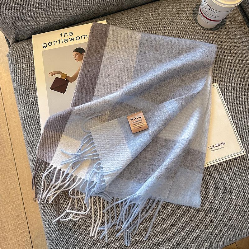 

Один шарф из чистой шерсти, классический британский шарф, унисекс, парный термошарф 188*32cm