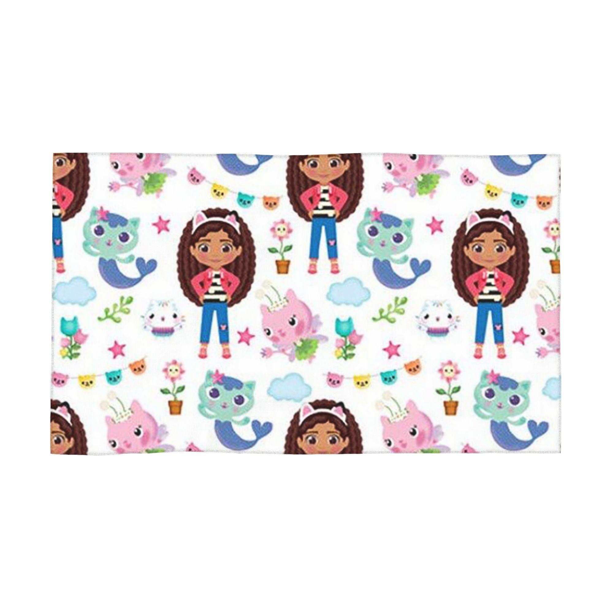 

Cute Gabbys Dollhouse Cartoon Soft Face Towel Quick Dry Pool Bath Cotton Towels Absorbent Quick W40*H60(CM)