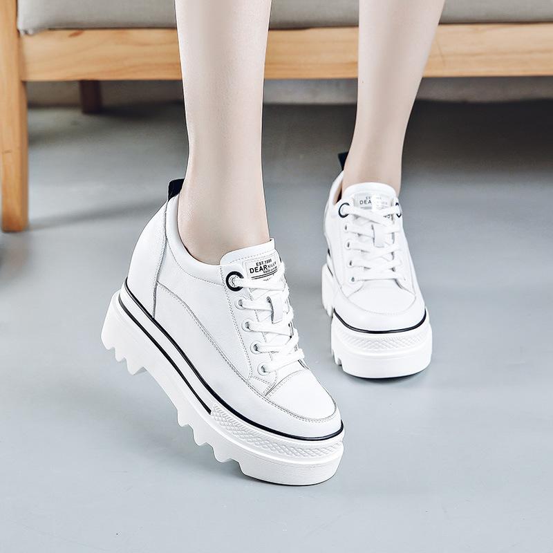 5CM Thick Bottom Mesh Breathable Women's Autumn Solid Color Sports Shoes Casual Running Sports Shoes Outdoor Women's Shoes 34-40