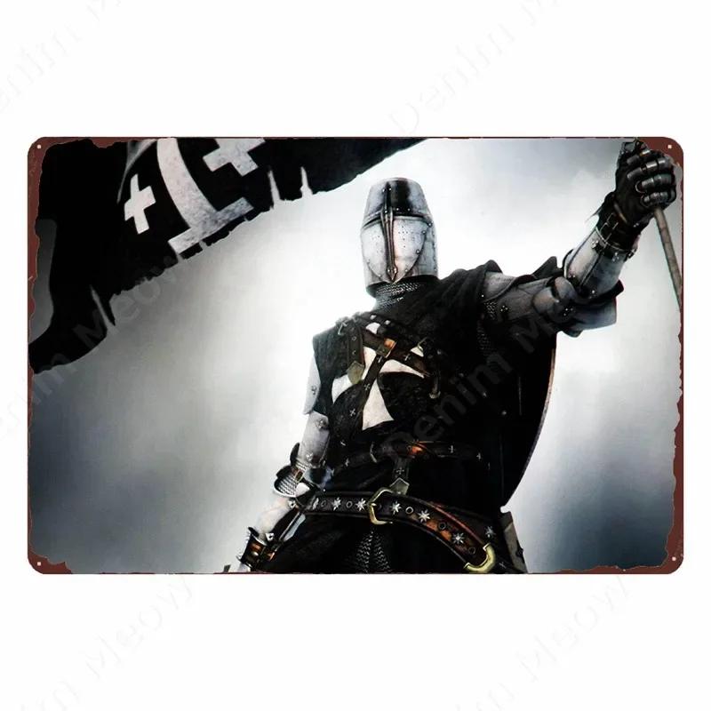 The Crusaders Vintage Metal Tin Sign, Bar, Club, Cafe, Home, Bedroom, Wall Decoration, Cruciata Art Poster, Catholicism Plaqu