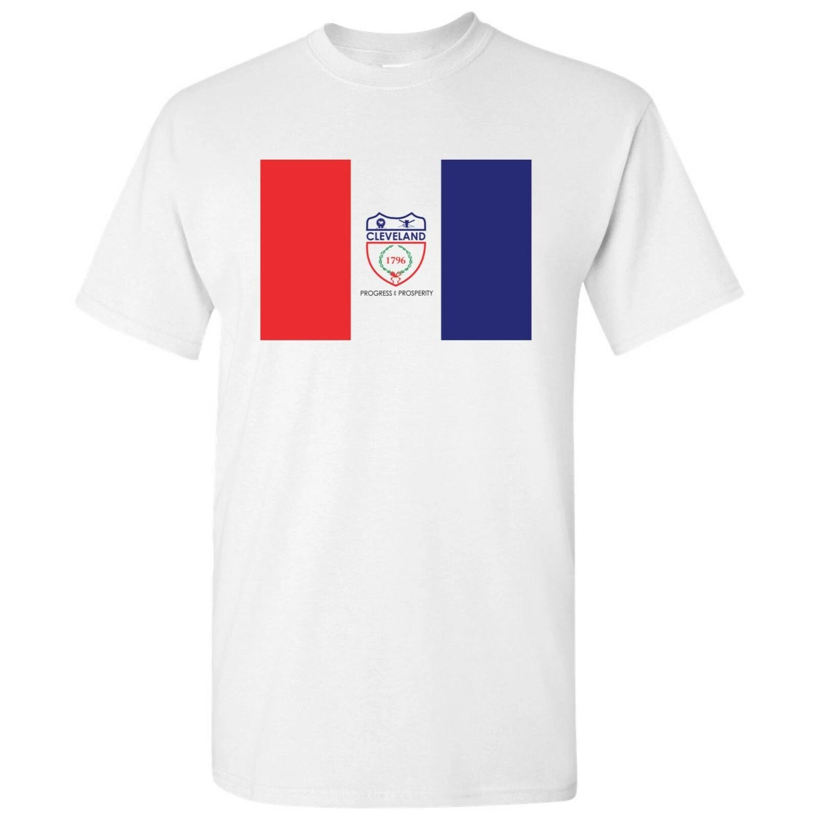 Cleveland US City Flag Basic Cotton T-Shirt - White M