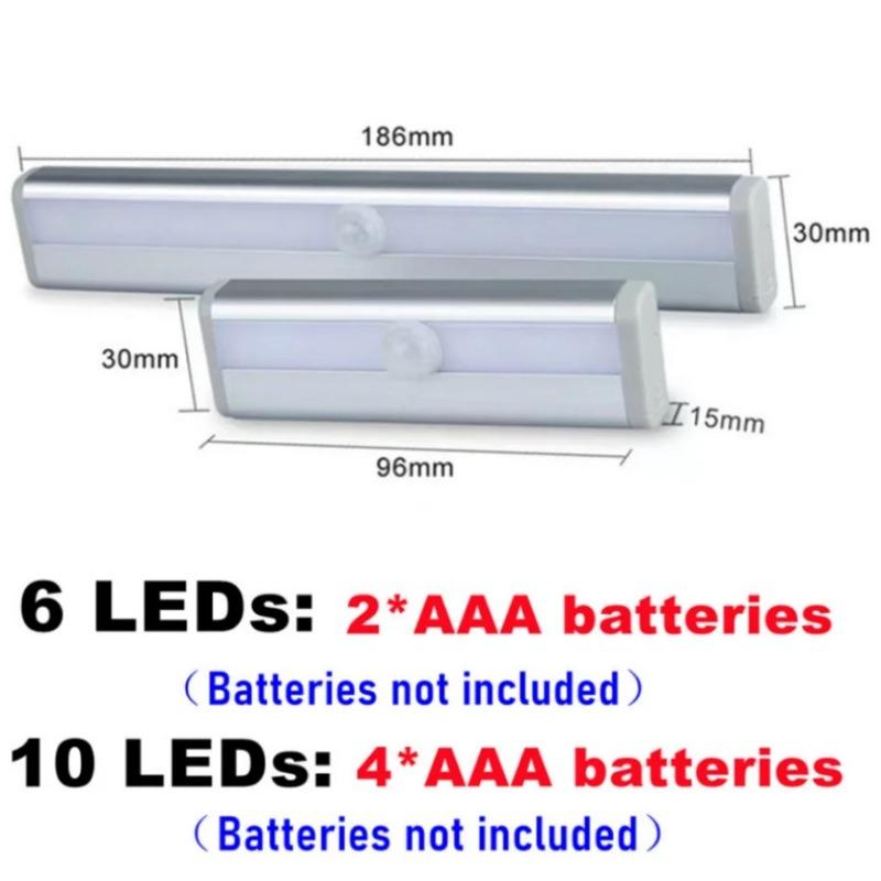 6 /10 Leds PIR Motion Sensor LED Cabinet Light Automatic Sensor Wardrobe Closet Lights Drawer Night Light Lamp for Indoor Lamp