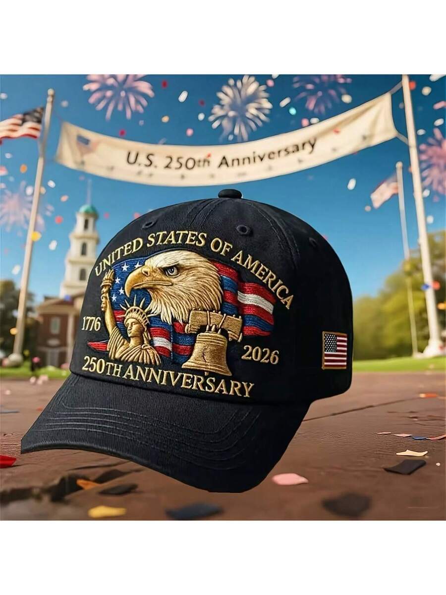 Zealous Sole Women's Black 250Th Anniversary Patriotic Baseball Cap Embroidered Eagle Liberty Bell 1776-2026
