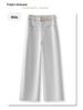 Women's Off-White High Waist Wide Leg Jeans - 2025 Spring & Autumn Slimming Style