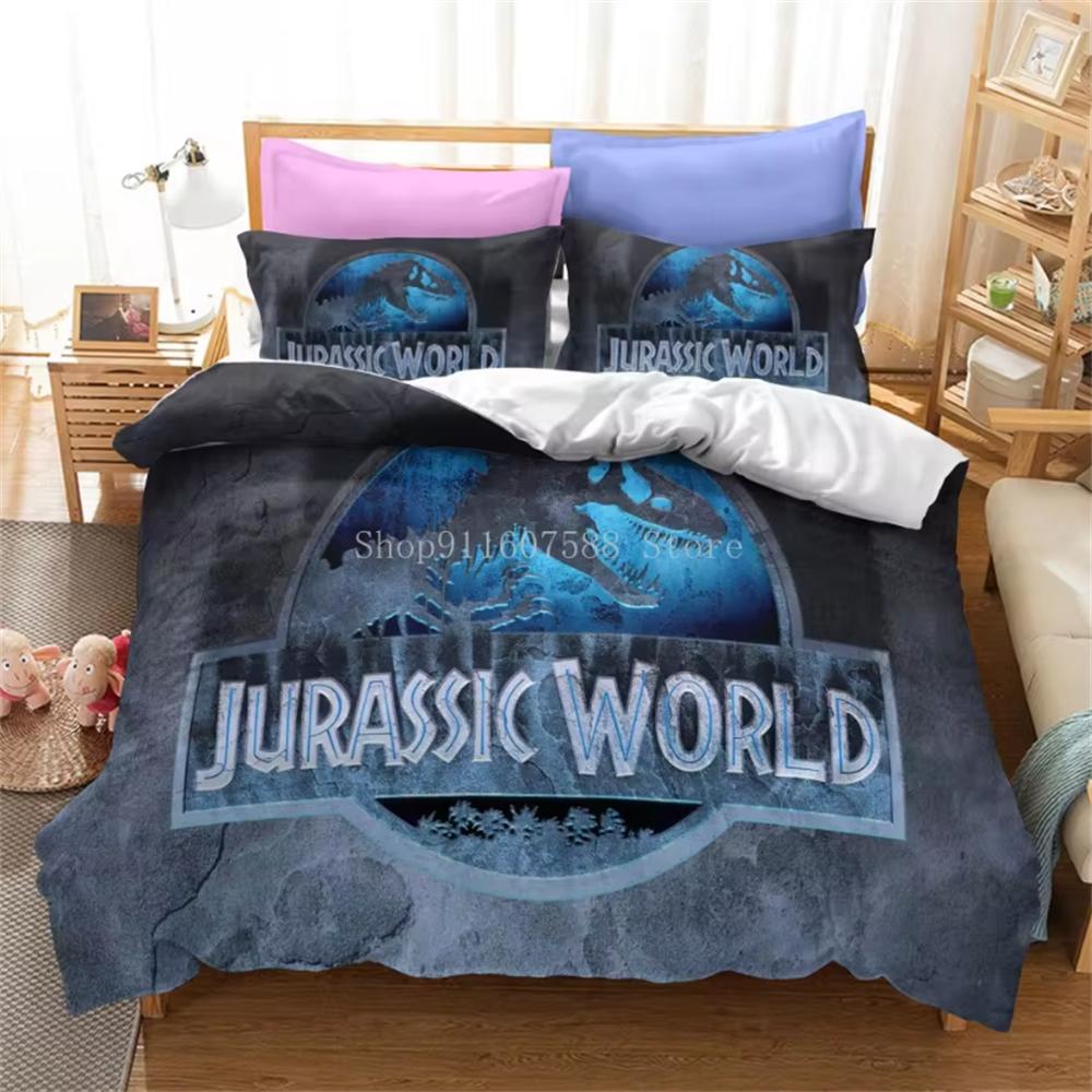 

Red Jurassic Park Bedding Set Cartoon Home Textiles For Kids Bed Set Comforter Cover Bedroom Set Queen Dinosaur Duvet Cover EU Single 135x200cm