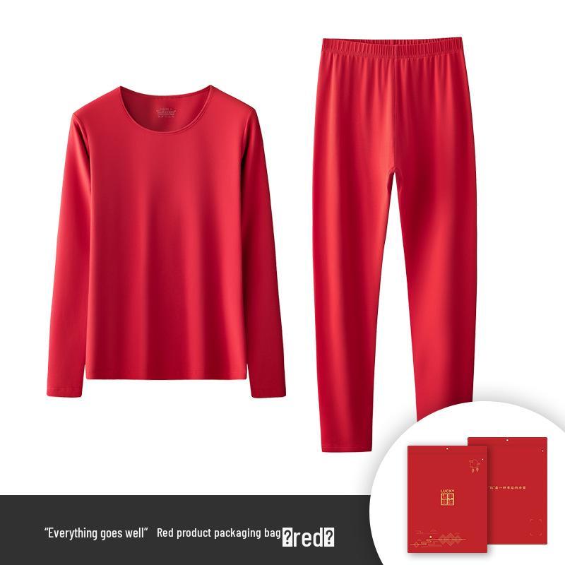 2025 Autumn Winter Cotton-Modal Couple's Warm Underwear Set