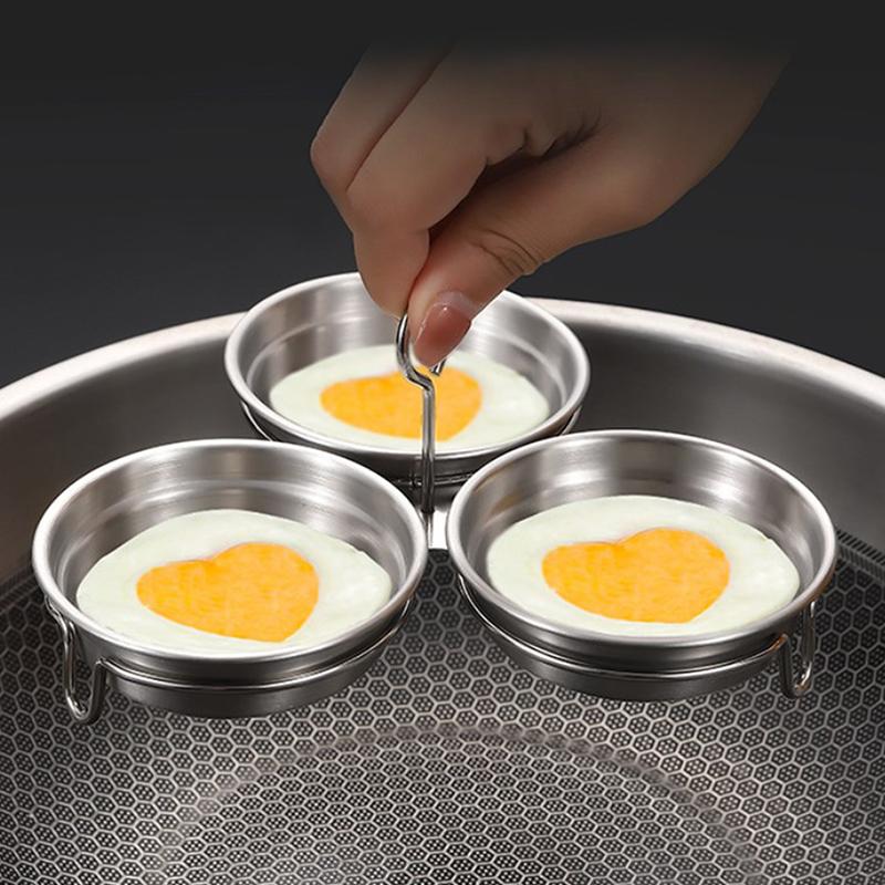 3-in-1 Eierdämpfer aus Edelstahl Haushalt Multifunktional Rund Gekochtes Ei Küchenutensilien