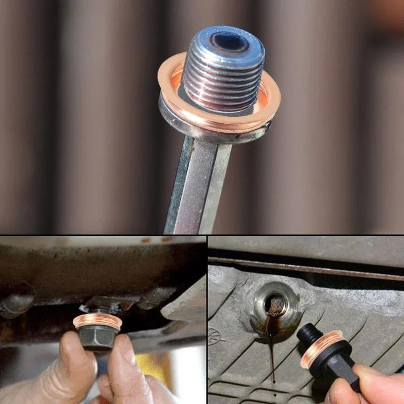 M14 Engine Oil Drain Plug Sealing Gaskets OE# 94109-14000 Car Oil Pan Screw Copper Washer Replaceable Accessories for Honda
